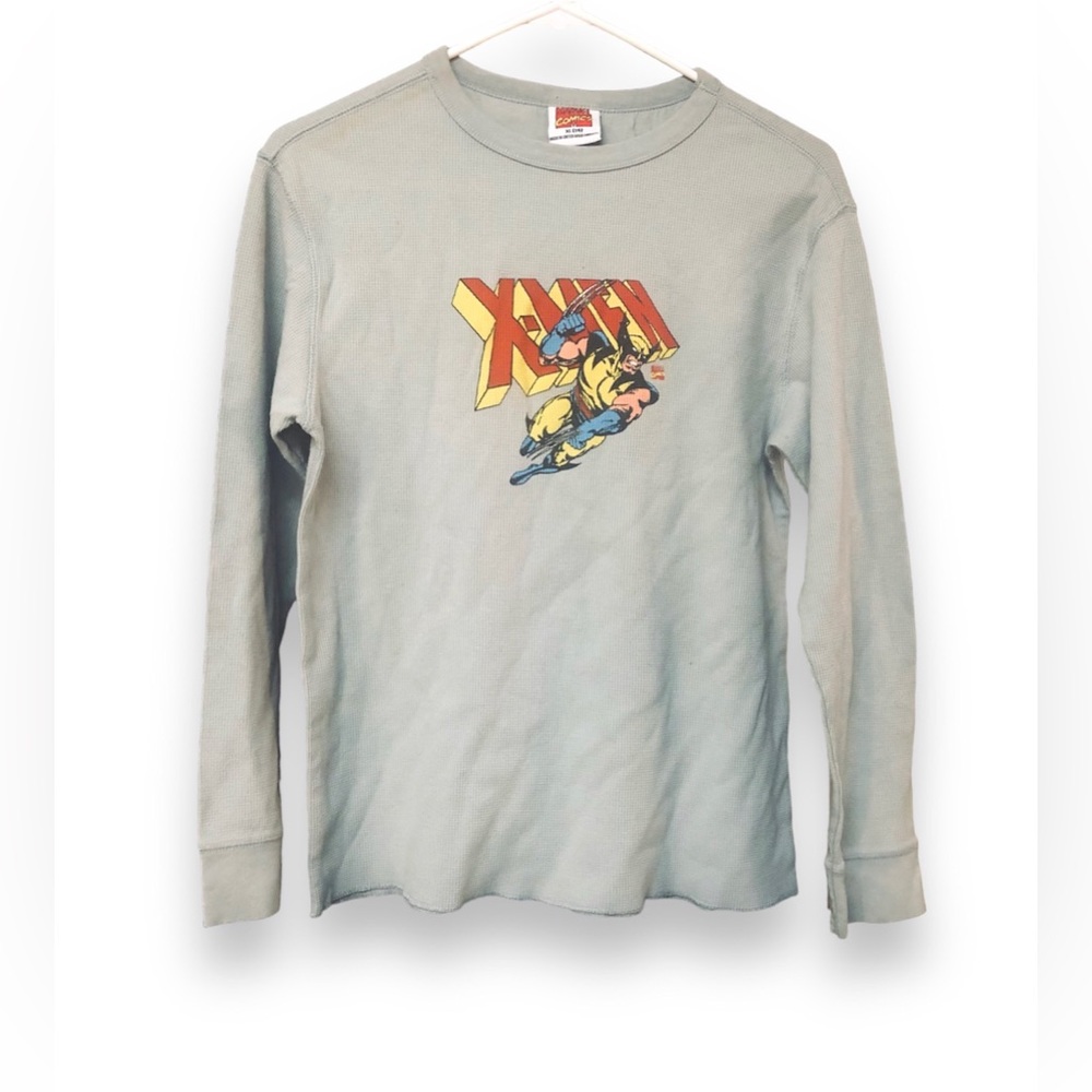 Vintage Y2K X Men Marvel Comics Long Sleeve Waffle Weave Shirt Youth XL
